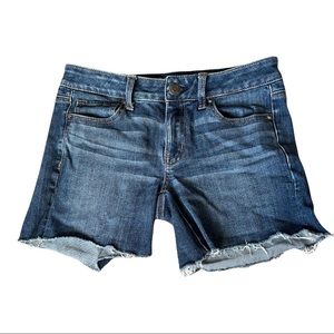 American Eagle Outfitters Midi Stretch Denim Cotton Blend Jean Shorts